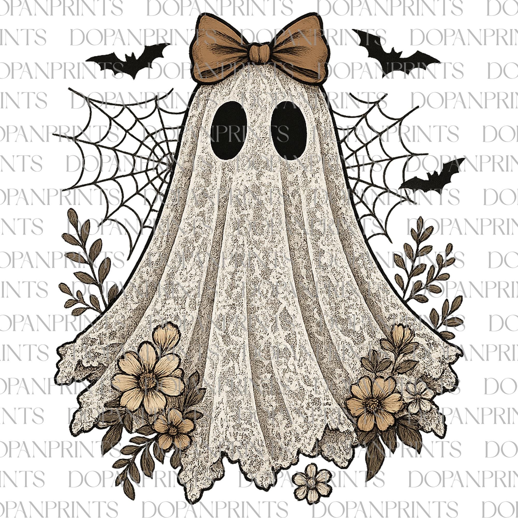 Lace Ghost Png, Cute Boo in Boojee Png, Halloween Boo Lace Bow Png ...