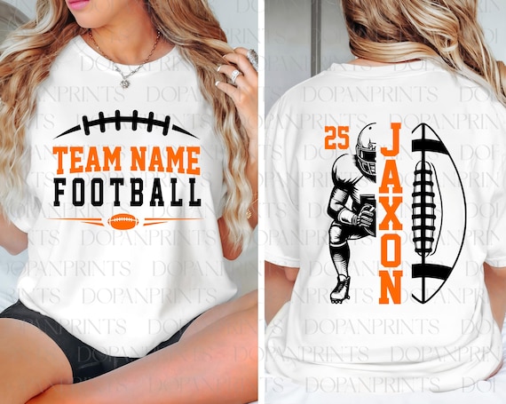 Custom Football Svg Png Bundle, Football Team Svg, Retro Sports, Game Day Shirt, Football Mom, Gift For Player, Personalized Text and Number