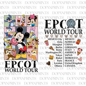 Bundle Epcot World Tour png, Mouse And Friends png, Family Trip 2026 png, Magic Kingdom, Retro Epcot png, Dryck och mat, Familjesemester png
