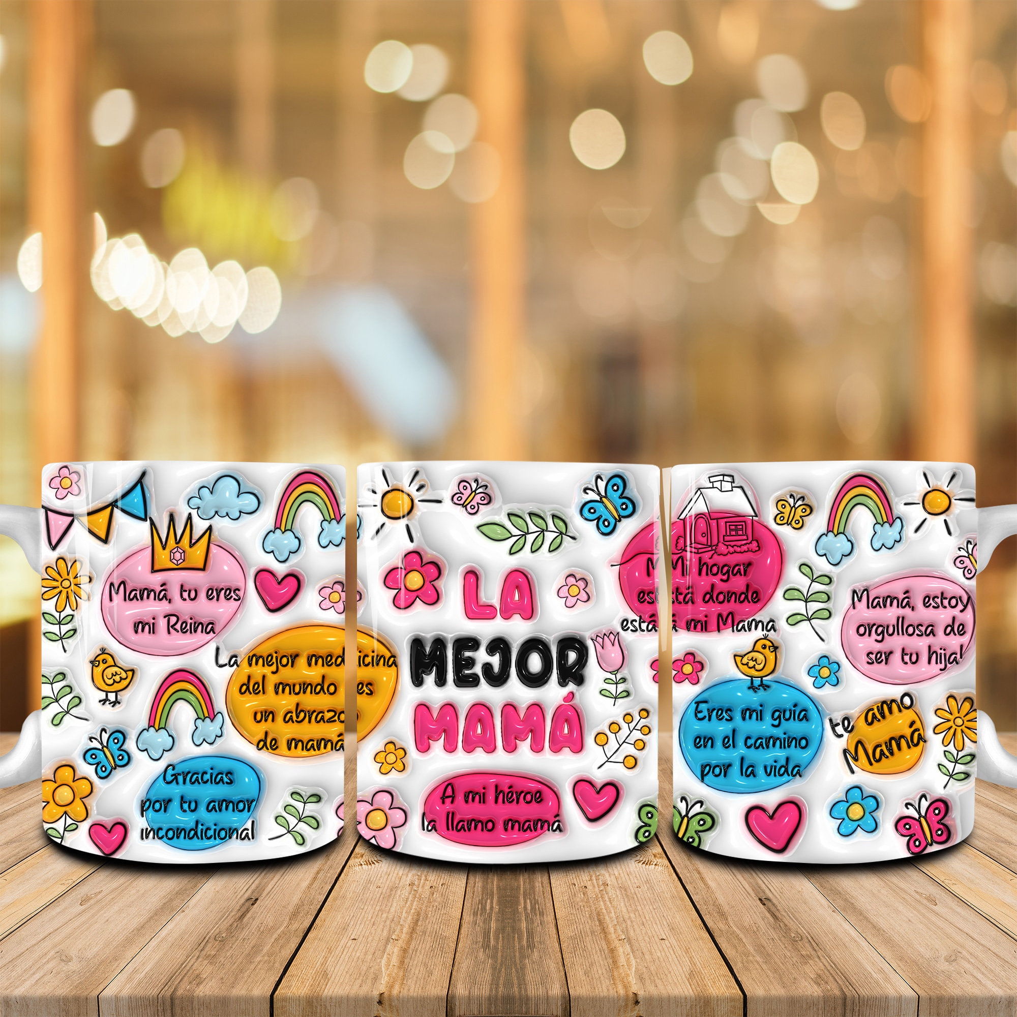 Best Mom Ever Png, 3D Inflated Wrap Mother's Day 11oz Mug, 11oz Mug Wrap Mom Gift, 3D Puff Coffee Mug Best Mom Ever Png, Sublimation Design