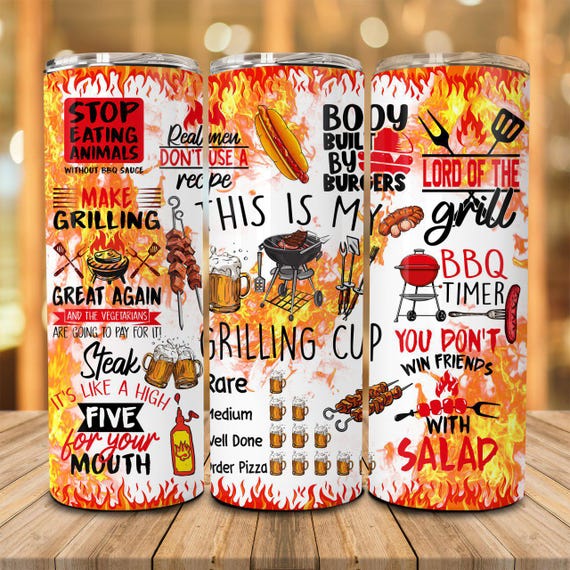 Dad BBQ Time 20oz Skinny Tumbler Png, This is My Grilling Cup