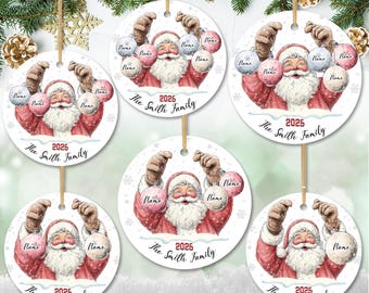 Custom Family Christmas Ornament PNG Bundle, Personalized Santa Ornament 2025 PNG Designs, Merry Christmas Ornament Png, Family Holiday Gift