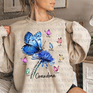 Felicidade Personalizada é Ser Vovó Png, Dia Das Mães Png, Camisa Com Nome Da Vovó E Netos, Mamãe Borboletas Png, Vida Da Mamãe, Presente Para A Vovó
