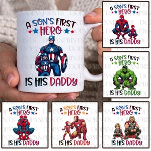 Bundle A Son&#39;s First Hero Is His Daddy Png, Super Dad and Child Png, Happy Father&#39;s Day, Daddy and Son Png, Dad Life Shirt, Gift For Papa