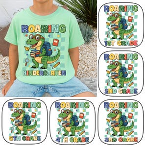 Back To School PNG Bundle For Boys, Kindergarten T-Rex, Pre-K 1st/2nd 3rd Grade Checkered, School Boy Shirt Design, First Day of School Png