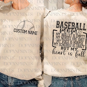 Nombre de béisbol personalizado Svg, mamá deportiva svg, mamá de béisbol svg, mamá de béisbol divertida svg, regalo para mamá, temporada de béisbol, día de la madre, archivo cricut