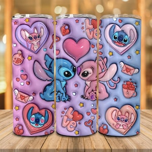 3D Aufgeblasen Rosa Valentine 20 Unzen Skinny Becher Png, Happy Valentine Day, Cartoon Valentine 20 Unzen Becher Wrap, 3D Puff Valentine Becher Png