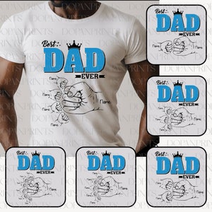 Bundle Best Dad Ever Fist Bump Svg Png, Custom 1-10 Father&#39;s Day Fist Bump Set Svg, Baby Toddler Kid Dad Fist Bump Svg, File For Cricut