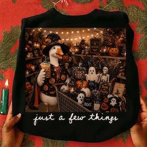 Just A Few Things Goose PNG, Halloween Goose, Spooky Season Shopping Graphic, Halloween Pumpkin Fall Png, Ghost Goose Sublimation Download