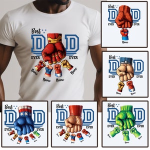 Pacote personalizado melhor pai de todos os tempos Png, Super Dia dos Pais Fist Bump Png, camisa de punho de pai e filhos, segurando a mão png, presente para o papai