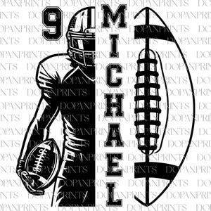 Custom Name And Number Football Svg, Football Mom Svg, Personalized Football Mom Svg, Game Day Shirt, Football Season, Gift For Player Shirt