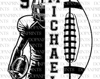Custom Name and Number Football Svg, Football Mom Png, Personalized ...