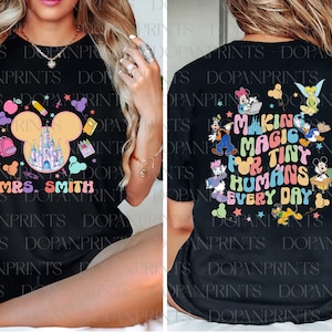Bundel aangepaste leraar terug naar school png, muis en vrienden school png, eerste dag van school png, magisch koninkrijk, leraar tijdperk shirtontwerp