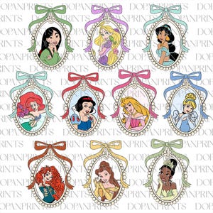 Bundle Princess Magical Mirror Bow Png, Watercolor Princess Coquette Bow Png, Cartoon Coquette Png, Family Vacation Png, Family Trip 2025