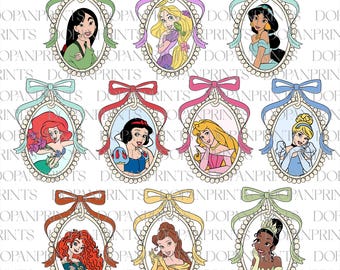 Bündel Prinzessin Magischer Spiegel Bogen Png, Aquarell Prinzessin Coquette Bogen Png, Cartoon Coquette Png, Familienurlaub Png, Familienausflug 2025