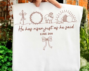 Resucitó tal como dijo (Png), Jesús Pascua Coqueta (Png), Pascua Retro Cristiana (Png), Versículo Bíblico de Pascua (Png), Día de Pascua Sublimación (Png)