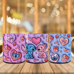3D aufgeblasene glücklicher Valentinstag 11 Unzen Becherverpackung, 3D geschwollene rosa Valentinstag Kaffeetasse, Cartoon Valentinstag 11 Unzen Becherverpackung, Liebe XOXO Sublimation