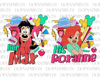 Bundle Cartoon Valentine Png, His and Hers, Magical Heart Valentines, Honeymoon Vacation, Couple Matching Shirt Design, Family Trip 2025 Png