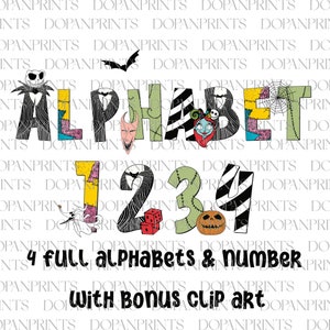Pacote Halloween Horror Alphabet Set, Halloween Png, Movie Killers, Trick Or Treat, Skeletons Png, Spooky Season, Horror Characters Clip Art