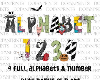 Pacote Halloween Horror Alphabet Set, Halloween Png, Movie Killers, Trick Or Treat, Skeletons Png, Spooky Season, Horror Characters Clip Art
