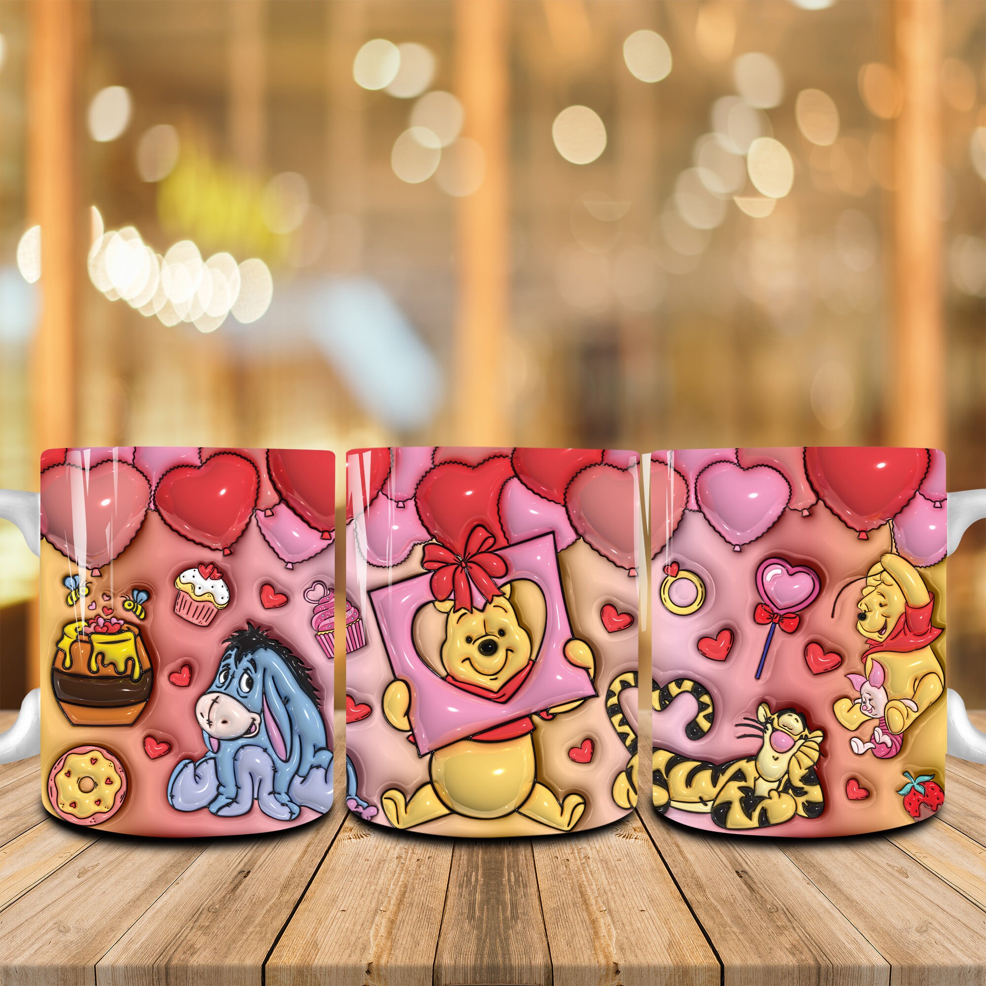 Disney Valentine Eeyore - Puf con diseño Disney Valentine Eeyore