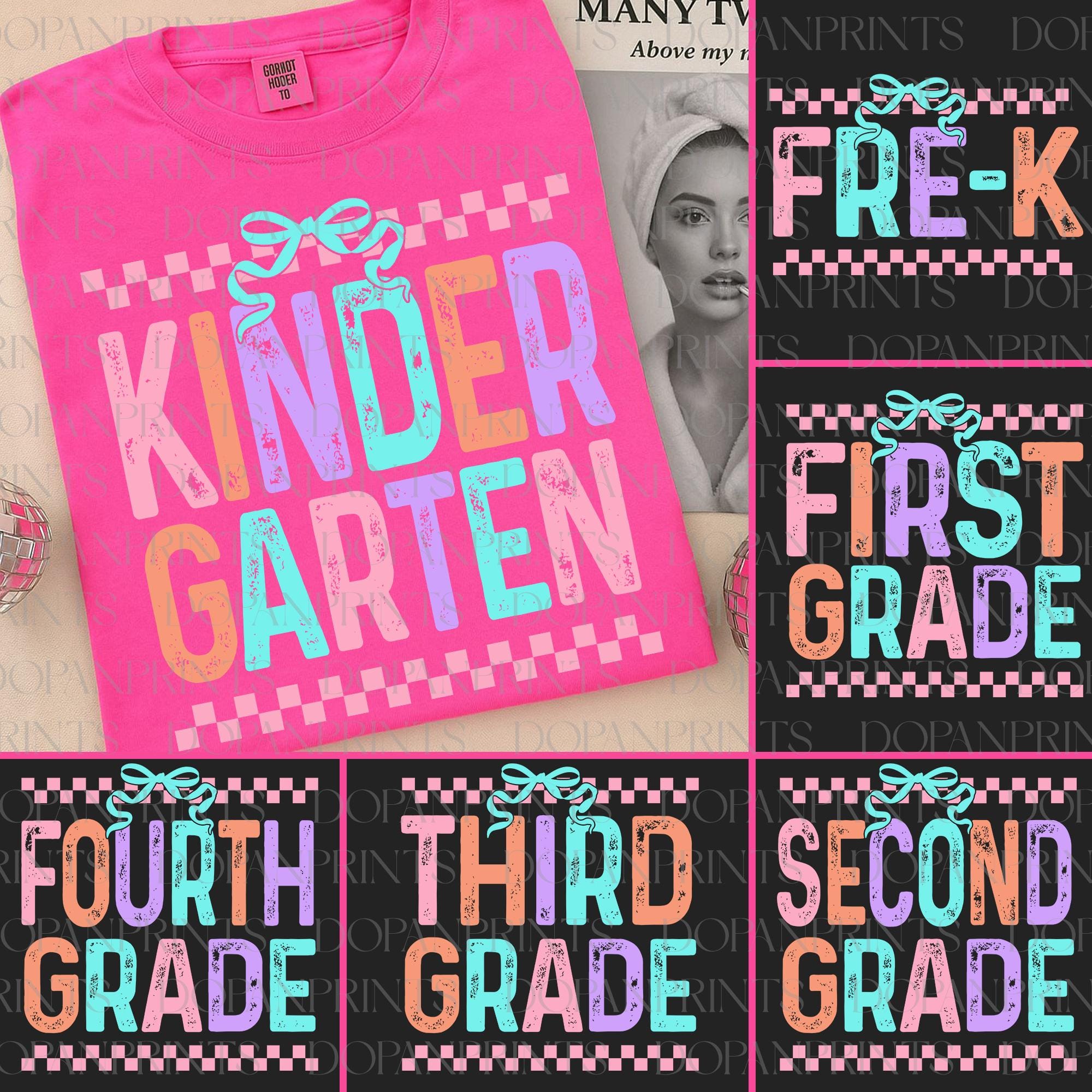 Preppy Back to School Floral Bundle, First/Second/Third Grade PNG, Coquette First Day of School Png, Teacher Coquette Png, Digital Download