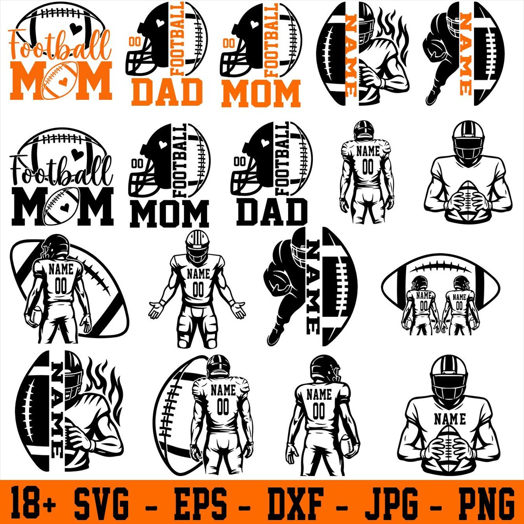 Custom Football Svg Png Bundle, Football Mom Svg, Football Dad ...