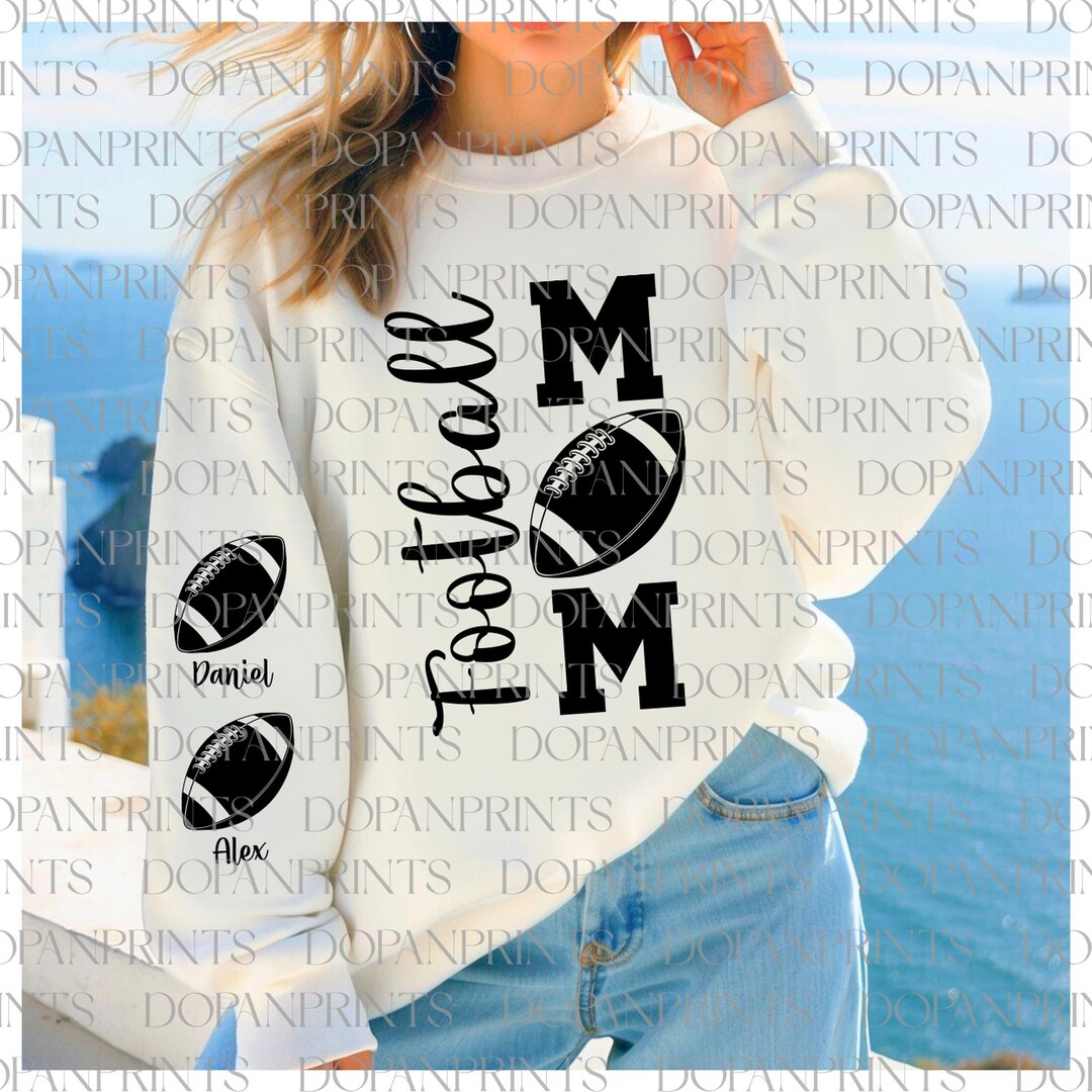 Custom Football Mom Svg, Personalized Name and Number Football Svg ...
