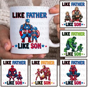 Bundle Like Father Like Son Png, Super Dad Png, Happy Father&#39;s Day Png, Dad Life Shirt, Papa And Child Matching, Daddy and Son Sublimation