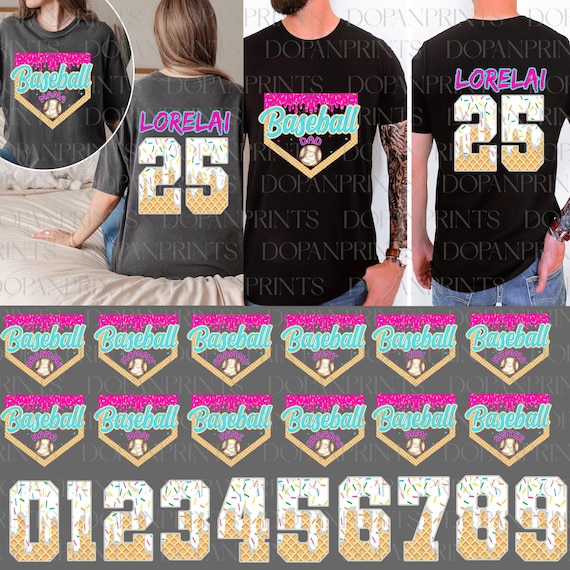 Personalized Baseball Drip Mama Png, Team Mom Png, Ice Cream Drip Tball Png, Mother's Day Gift, Custom Baseball Jersey, Baseball Number Png