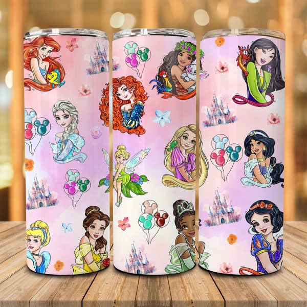 Princess 20oz Tumbler Wrap Png, Family Trip Tumbler Png, Magical Kingdom Princess 20oz Skinny Tumbler,Family Vacation Png, Vacay Mode