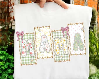 Preppy Coquette Mama PNG, Faux Pearl Mama PNG, Retro Rose Floral Mama Png, Grandmillennial Png, Doodle Png,Boho Cottagecore Digital download