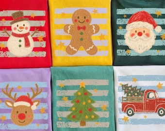 Vintage Christmas PNG Bundle, Santa Claus Png, Gingerbread Christmas Png, Retro Holiday Shirt, Snowman Reindeer Tree Truck Sublimation