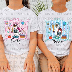 Personalized Boy Girl Back To School Png, First Day Of School Png, Kids Coquette Back To School Png, First Day Of School,Preppy School Goose