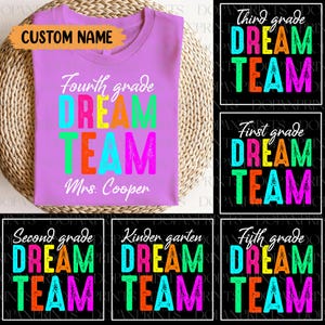 Ensemble néon personnalisé pour la rentrée scolaire PNG, conception de chemise premier jour d'école pour professeur en détresse, sublimation girly, maternelle 1re/2e/3e année