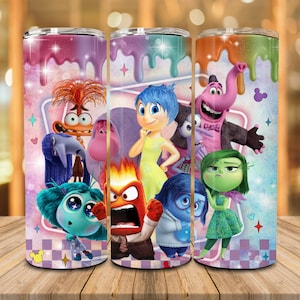 Cartoon Emotionen Freunde 20 Unzen Skinny Tumbler, psychische Gesundheit, heute fühle ich mich Tumbler Png, Logopädie, bunte Becher Wrap Digitaler Download