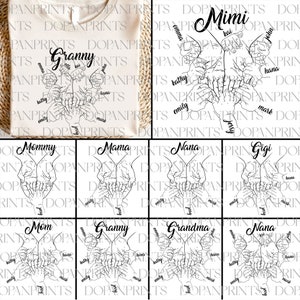 Paquete 1-9 mamá manos svg, manos personalizadas de mamá y niño, juego de golpe de puño del día de la madre svg, bebé niño niño mamá golpe de puño, sosteniendo la mano de la abuela