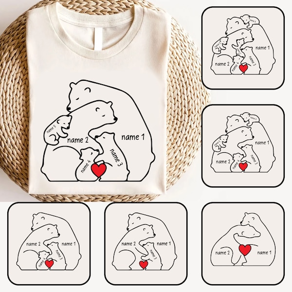 Custom Bear Family Svg, Retro Mama Bear Svg, Mom And Me Png, Mother's Day Png, Animal Family Home Gift, Mom Bear Sweatshirt, Gift For Mom