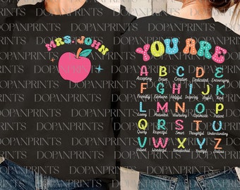 Bundle Custom You Are Alphabet Teacher School Svg, Back to School Svg, First Day Of School Svg, Teacher Appreciation, Bright Dalmatian Dots