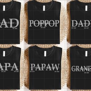Bundle Personalized Papa Est 2025 Svg, Custom Grandpa With Kids Names Shirt, Pregnancy Announcement for Papa, Father&#39;s Day Svg, Gift For Dad