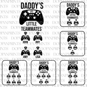 Custom Daddy&#39;s Little Teammates Svg, Daddy and Daughter Son Svg, Father&#39;s Day Svg, Dad Gamer Svg, Retro Play Video Games, Gift For Daddy