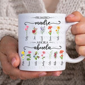 Personalizado Primero Madre Ahora Abuela Png, Jardín de la Abuela Png, Día de la Madre Png, Mamá Floral Png, Acuarela Floral, Flor del Mes de Nacimiento Diy