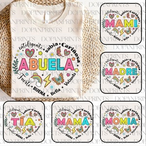 Paquete Madre Png, Mamá Española Png, Feliz Día de la Madre, Mamá Latina Png, Madre Floral Png, Camiseta Corazón Mamá, GIF Para Mamá, Doodle Brillante Png