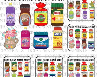 Paquete múltiple de adornos para mamá (SVG/PNG), Mamá ocupada haciendo cosas (SVG), Madre retro (SVG), Feliz Día de la Madre, GIF para mamá, Fácil de usar, Archivo Cricut