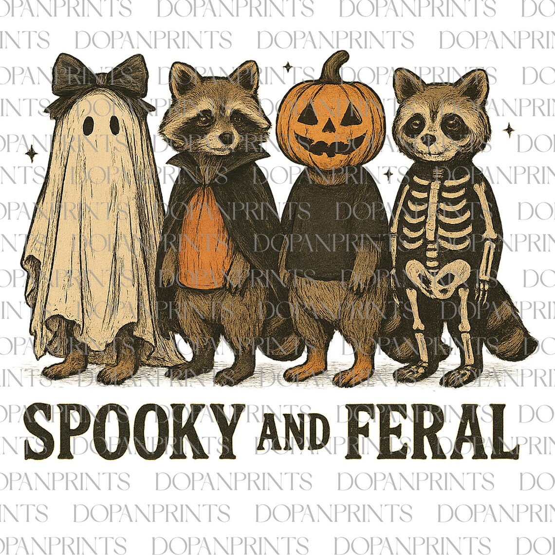 Spooky and Feral Raccoon PNG, Halloween Png, Funny Halloween Png ...