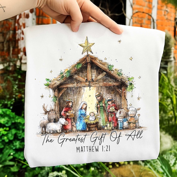 Greatest Gift Of All PNG Jesus Nativity Png Christian Christmas Png Sublimation Design, Manger PNG, A Thrill of Hope Png Advent DTF Download