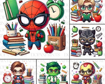 Bundle Cartoon Back To School Png, Teacher Grade Png, Hero First Day Of School, Cartoon Friends Png, Teach Love Inspire, School 2025 Design