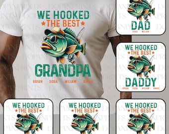 Personalizado Nós fisgamos o melhor vovô Png, Fishing Dad Png, Dia dos Pais Png, Funny Fishing Life, Custom Kids Fishing Shirt, Fisherman Gift