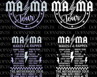 Bundle Mama Tour Svg, Funny Motherhood Svg, Some Days I Rock It Svg, Some Days It Rocks Me, Mama Lightning Bolt, Mother's Day Svg, Mom Gift