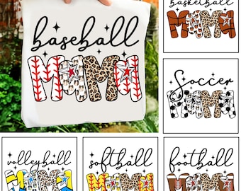 Retro Sports Mama PNG Bundle, Baseball/ Soccer/Softball/Basketball PNG, Leopard Mama Baseball Png, Game Day Png,Team Spirit Digital Download
